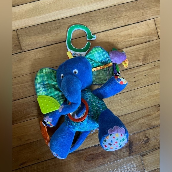 Eric Carle Elephant Plush Lovey Activity Teether Squeaker Rattle Stuffed Toy - Picture 1 of 6